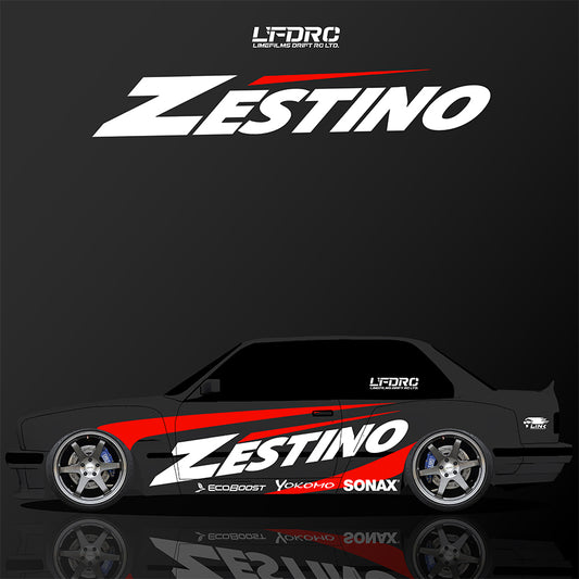 Zestino Official - RC Car Sticker Set, Decal, Livery For 1/10 Drift Car Body - LimeFilms