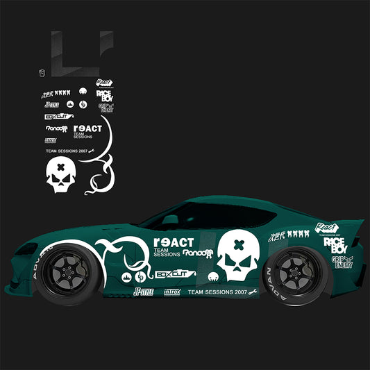 Pro Street Mazda RX7 RC Car Sticker Set, Decal, Livery For 1/10 Drift Car Body - LimeFilms