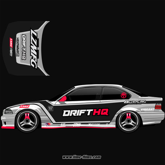 RED DriftHQ BMW E36 FD Sticker Set - LimeFilms Designs