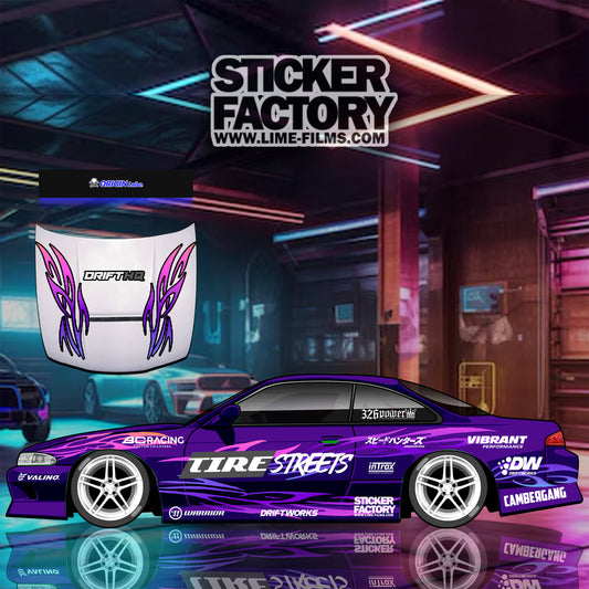 TireStreets RC Car Sticker Set, Decal, Livery For 1/10 Drift Car Body - LimeFilms